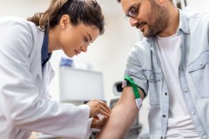 sala de donar sangre en un hospital